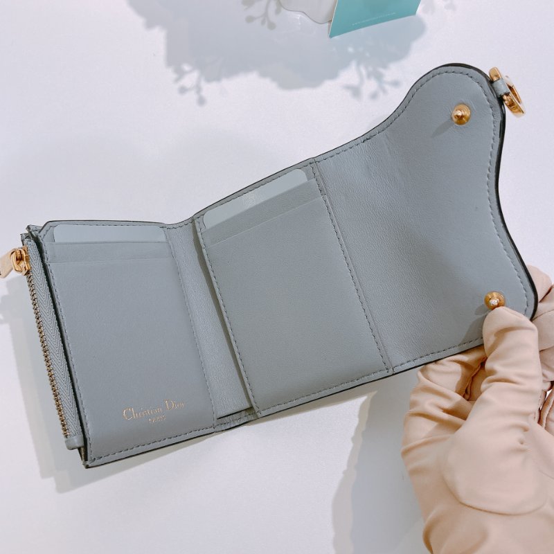 TW4580 Christian Dior 迪奧 短款 摺疊式 錢包 Saddle Lotus Wallet-8