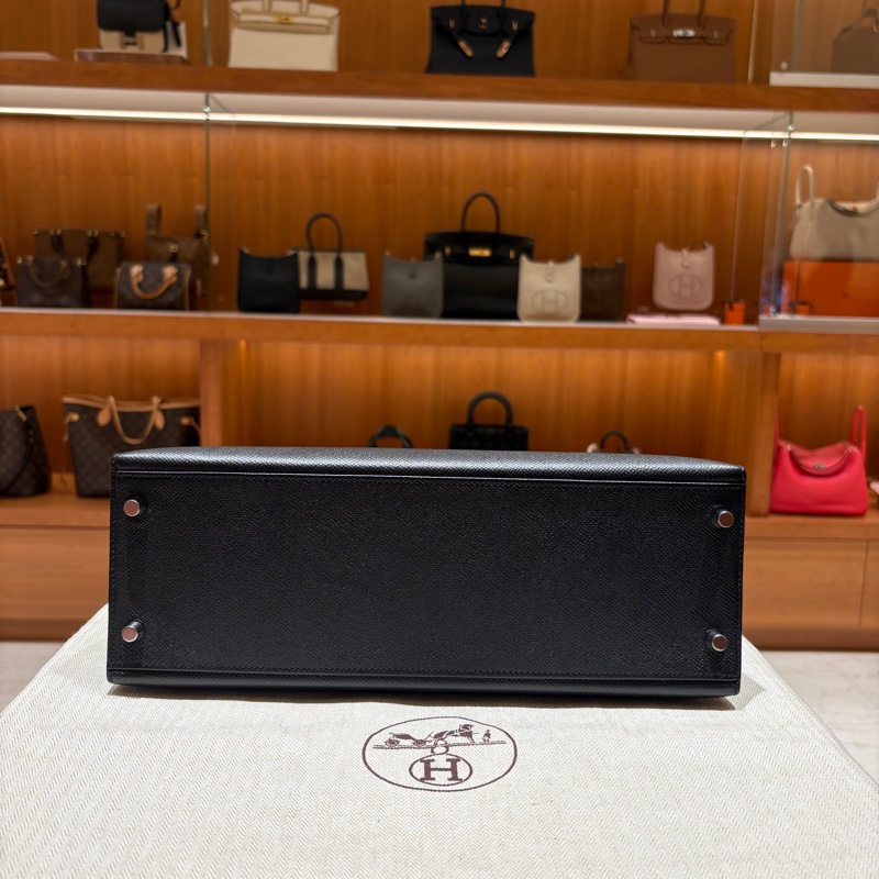 【優雅權力象徵、經典不敗凱莉包】Hermès Kelly 32cm｜黑色 EP皮 銀扣｜A刻 2017年份-2