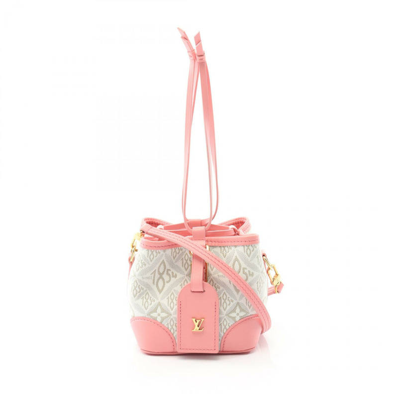 路易威登 Noepers Monogram Jacquard Since 1854 手袋 M81112 帆布皮革 白色 粉紅色 二手 女士-0