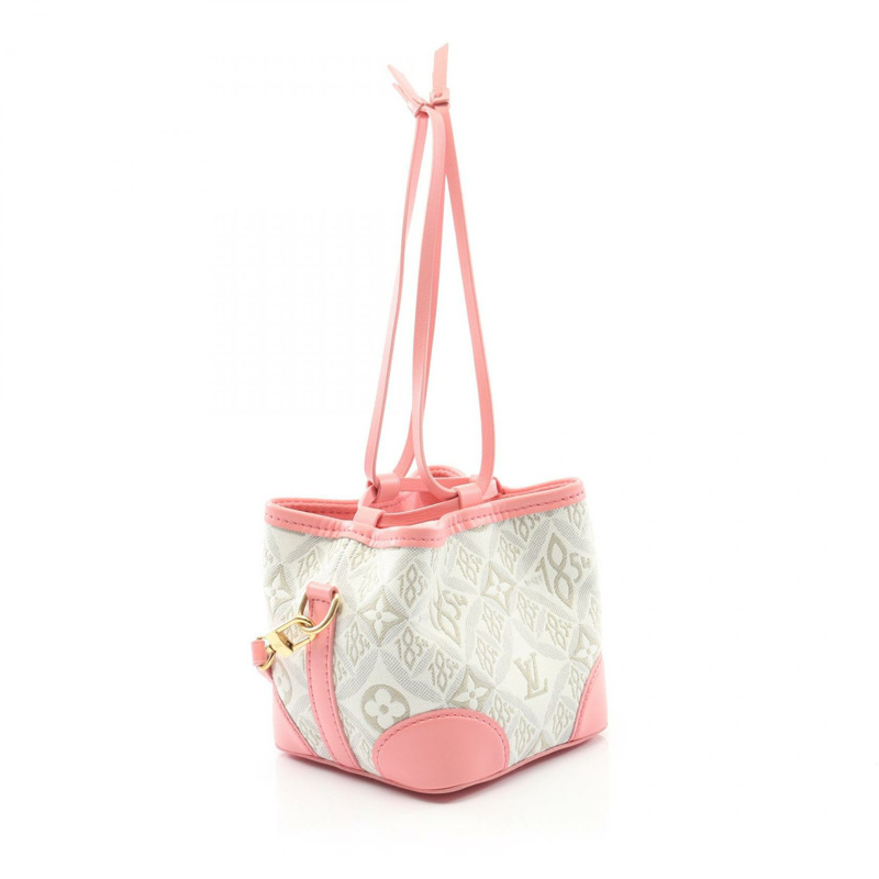 路易威登 Noepers Monogram Jacquard Since 1854 手袋 M81112 帆布皮革 白色 粉紅色 二手 女士-1