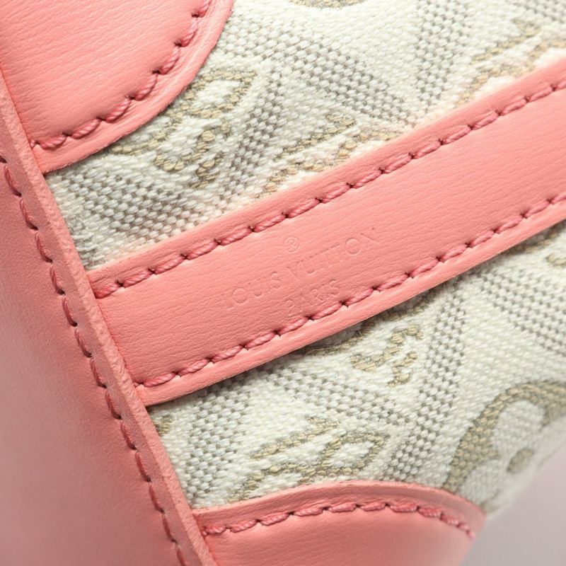 路易威登 Noepers Monogram Jacquard Since 1854 手袋 M81112 帆布皮革 白色 粉紅色 二手 女士-3