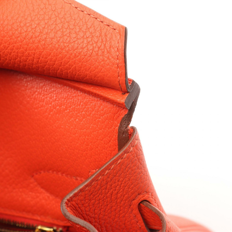 愛馬仕 Birkin 30 手提包 027633CC Togo 皮革 紅色 Capucine 二手 女士 GHW X-6