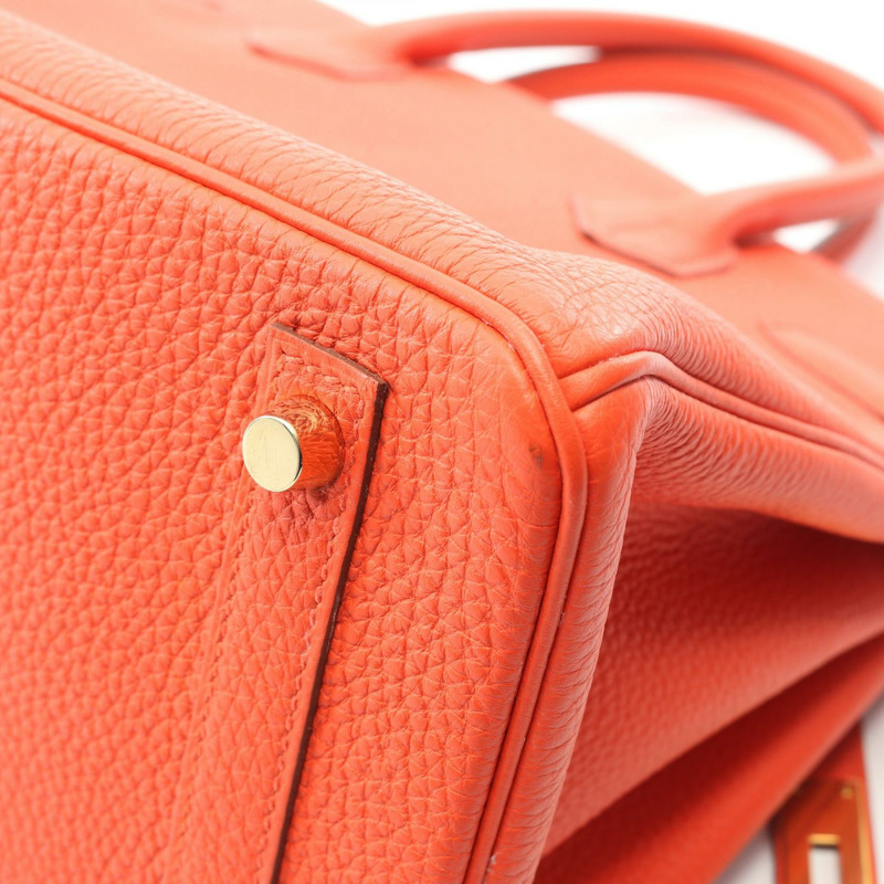 愛馬仕 Birkin 30 手提包 027633CC Togo 皮革 紅色 Capucine 二手 女士 GHW X-8