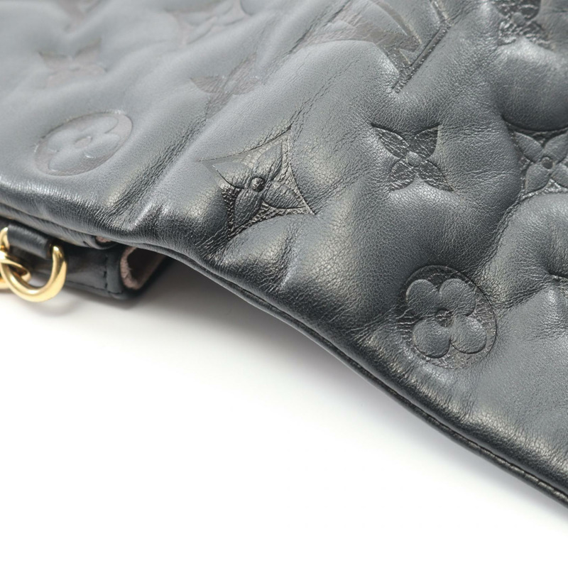 路易威登 Pochette Coussin Monogram 壓花黑色單肩背包 M82116 羊皮（綿羊皮）黑色二手-7