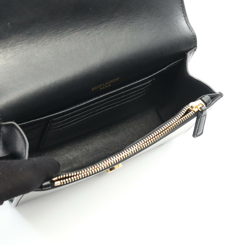 YVES SAINT LAURENT Monogram Saint Laurent 腰包 534395 皮革 黑色 YSL-2