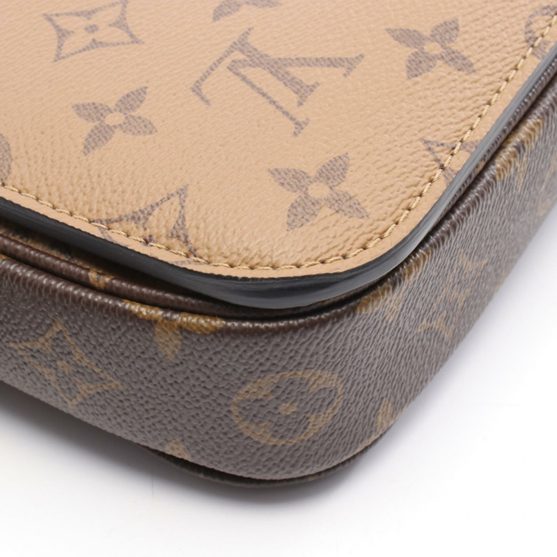 路易威登 Pochette Metis MM Monogram Reverse 手提包 M44876 PVC塗層帆布皮革 棕色 黑色 二手 女士-4