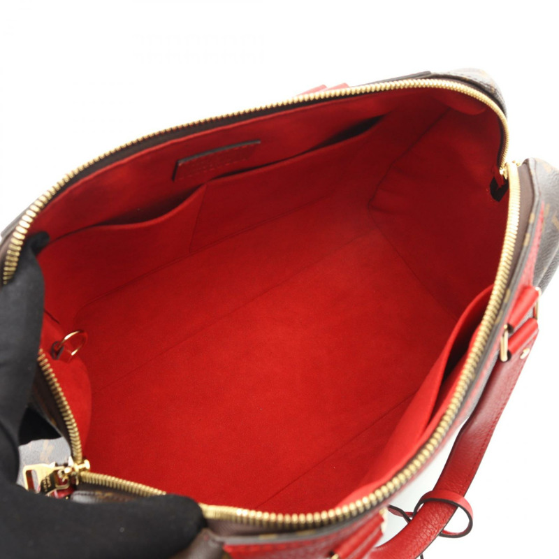 路易威登 Retiro PM Monogram Cerise 手提包 M40546 PVC塗層帆布皮革 棕色 紅色 紅色 二手 女士-2