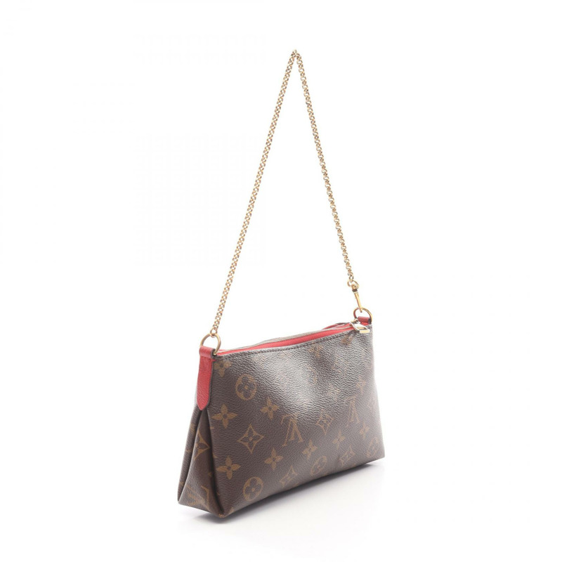 路易威登 Pallas 手拿包/肩背包 M41638 Monogram 帆布 紅色 二手-1