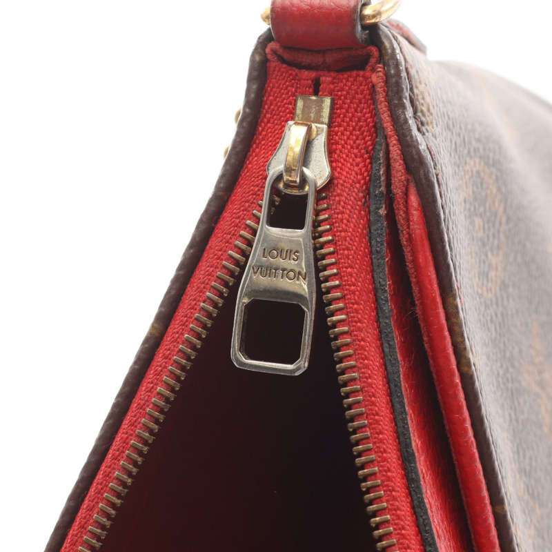 路易威登 Pallas 手拿包/肩背包 M41638 Monogram 帆布 紅色 二手-5