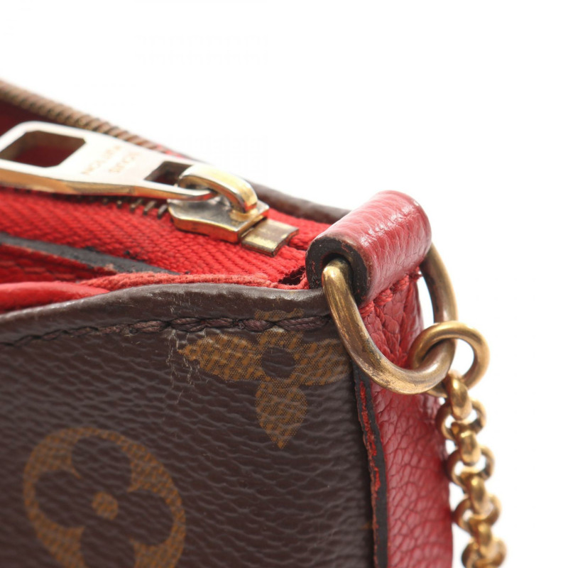 路易威登 Pallas 手拿包/肩背包 M41638 Monogram 帆布 紅色 二手-6
