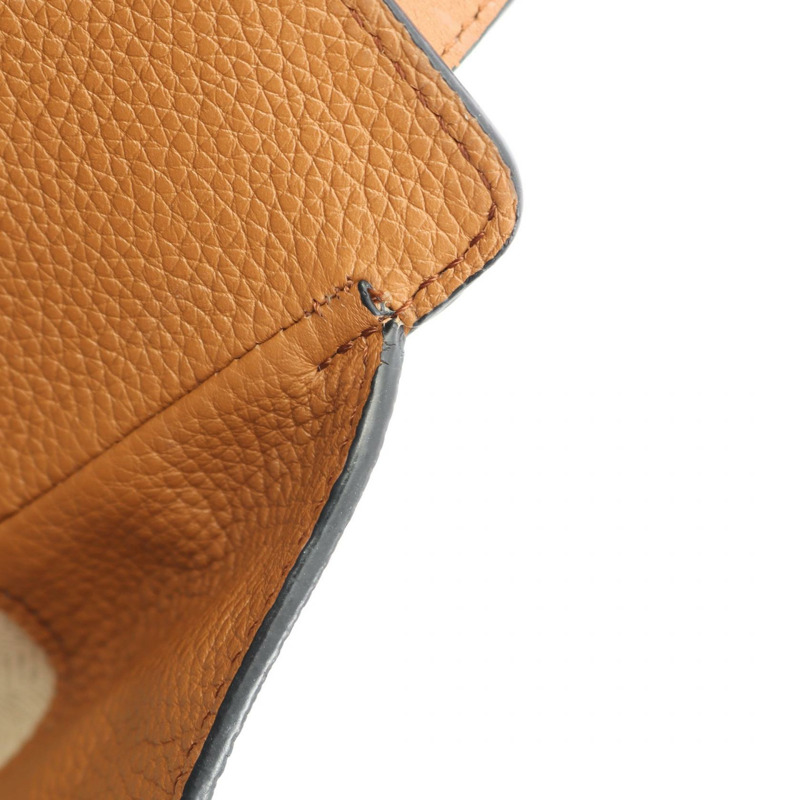 LOEWE Mini Hammock 抽繩單肩手提包，棕色皮革，二手女款-4