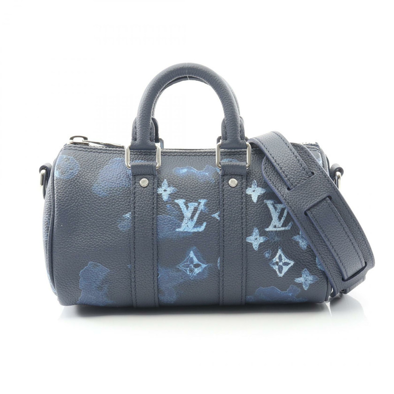 路易威登 Keepall XS 單肩手提包 M57844 水彩 Monogram 海軍藍 二手-0