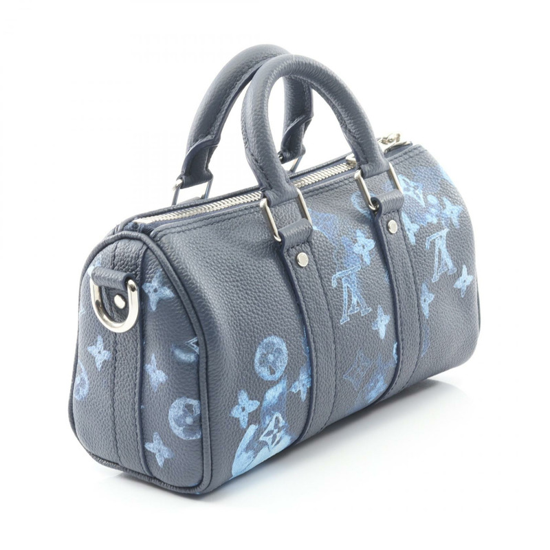 路易威登 Keepall XS 單肩手提包 M57844 水彩 Monogram 海軍藍 二手-1