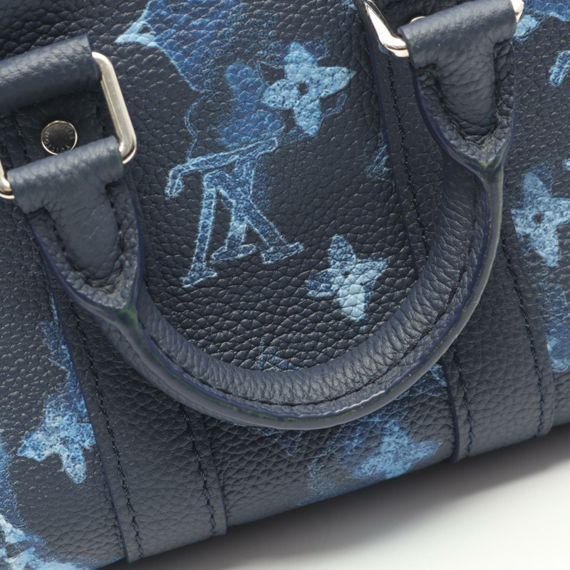 路易威登 Keepall XS 單肩手提包 M57844 水彩 Monogram 海軍藍 二手-6