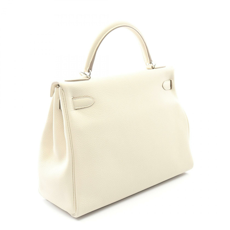 愛馬仕 Kelly 32 肩背包，Togo 皮革，白色，二手，女士，T SHW-1