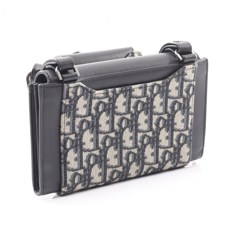 Christian Dior Elite Oblique 斜背包,帆布皮革,米色/黑色-1