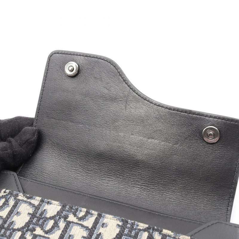 Christian Dior Elite Oblique 斜背包,帆布皮革,米色/黑色-6