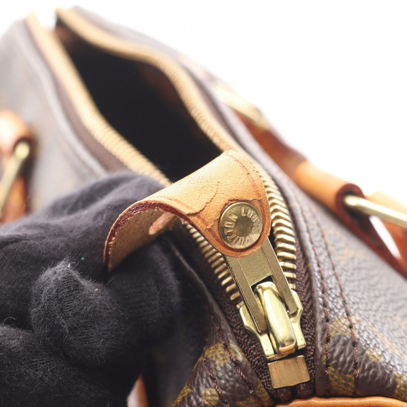 路易威登 Speedy 25 手提包 M41528 Monogram 帆布皮革棕色二手女士-6