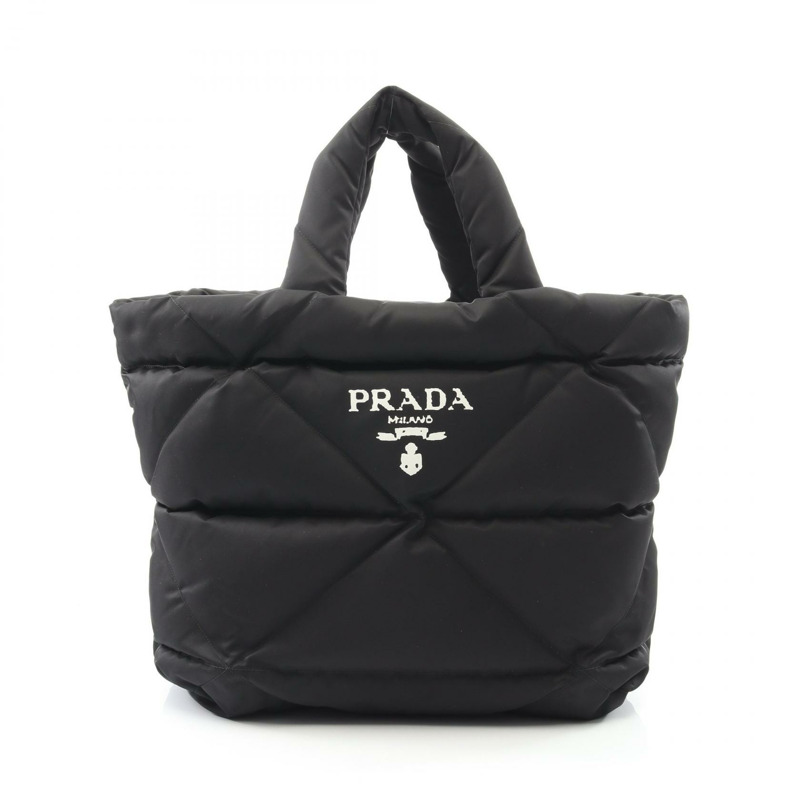 PRADA Re-Nylon 手提包 黑白二手 女士 Logo-0