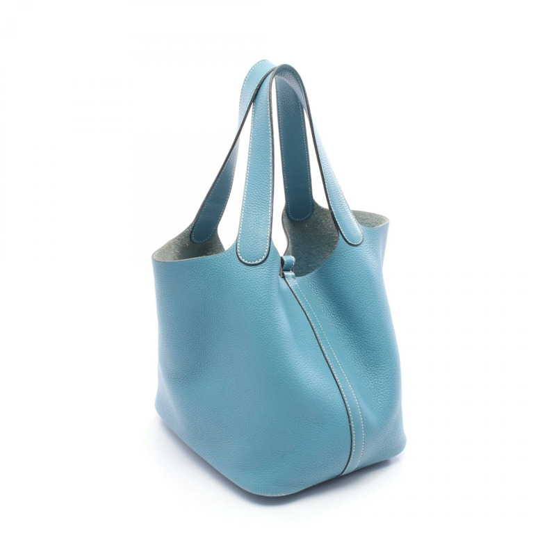 愛馬仕 Picotin MM 手提包,Clemence 皮革,藍色牛仔布,二手,女士,K SHW-1