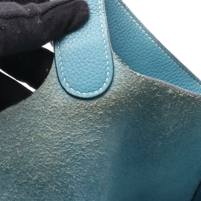 愛馬仕 Picotin MM 手提包,Clemence 皮革,藍色牛仔布,二手,女士,K SHW-5