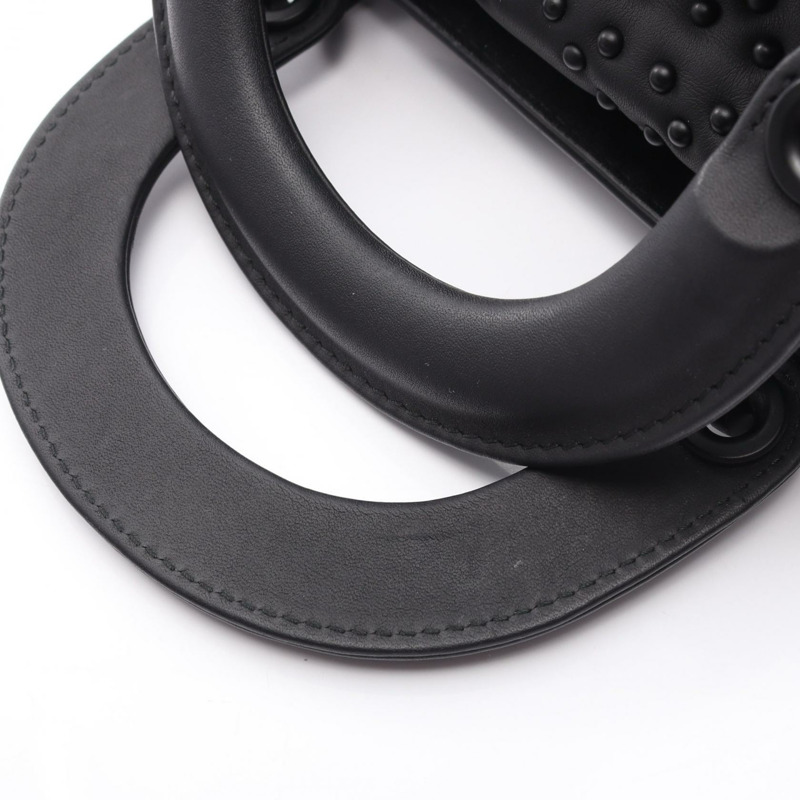 Christian Dior Lady Dior 迷你兩用肩背手提包，黑色皮革，二手 CD-5