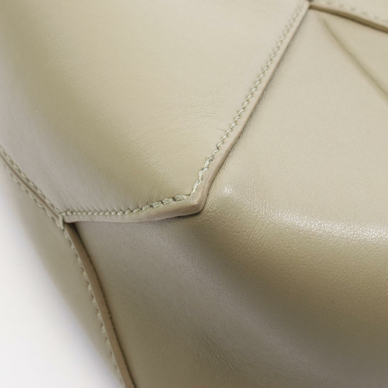 LOEWE Puzzle 折疊迷你單肩斜挎包,皮革材質,綠色,二手女款-5