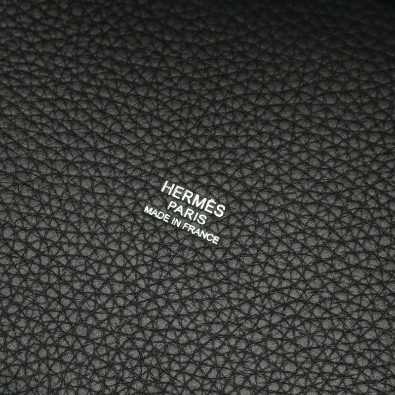 愛馬仕 Picotin PM 手提包 036844CK Clemence 皮革黑色二手女士 J SHW-3