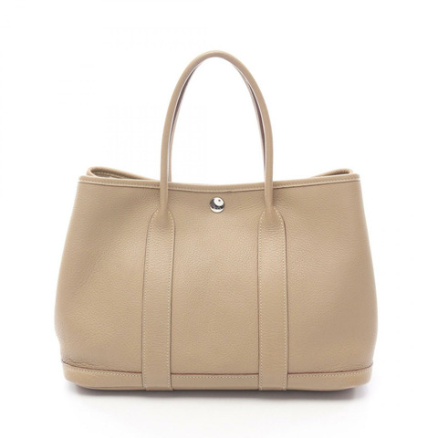 HERMES 花園派對 TPM 手提包 Negonda 皮革米色 Poussiere 二手 SHW M