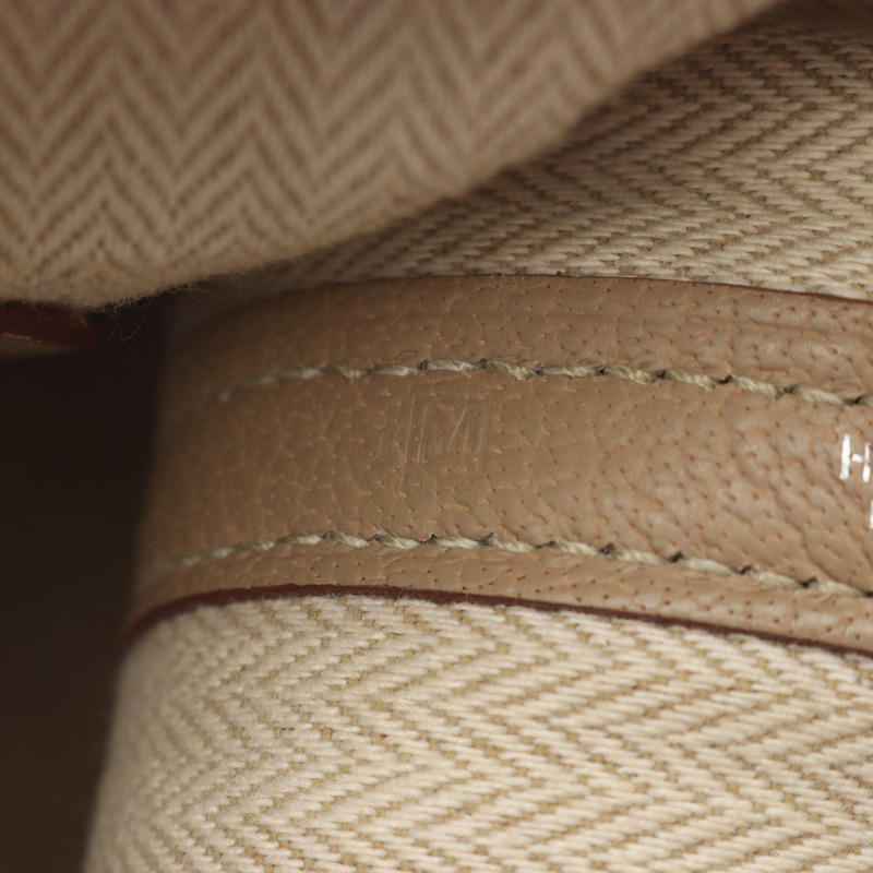 HERMES 花園派對 TPM 手提包 Negonda 皮革米色 Poussiere 二手 SHW M-4
