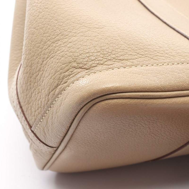 HERMES 花園派對 TPM 手提包 Negonda 皮革米色 Poussiere 二手 SHW M-8