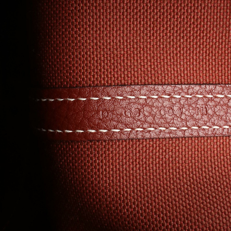 愛馬仕花園派對TPM托特包,軍綠帆布/Negonda皮革,波爾多紅D色,銀色五金-4