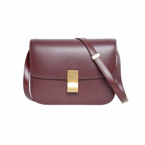 Celine經典方形Box皮革單肩包