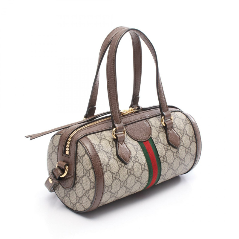 GUCCI Ophidia 單肩斜背包 602577 帆布皮革 米棕色 二手-1
