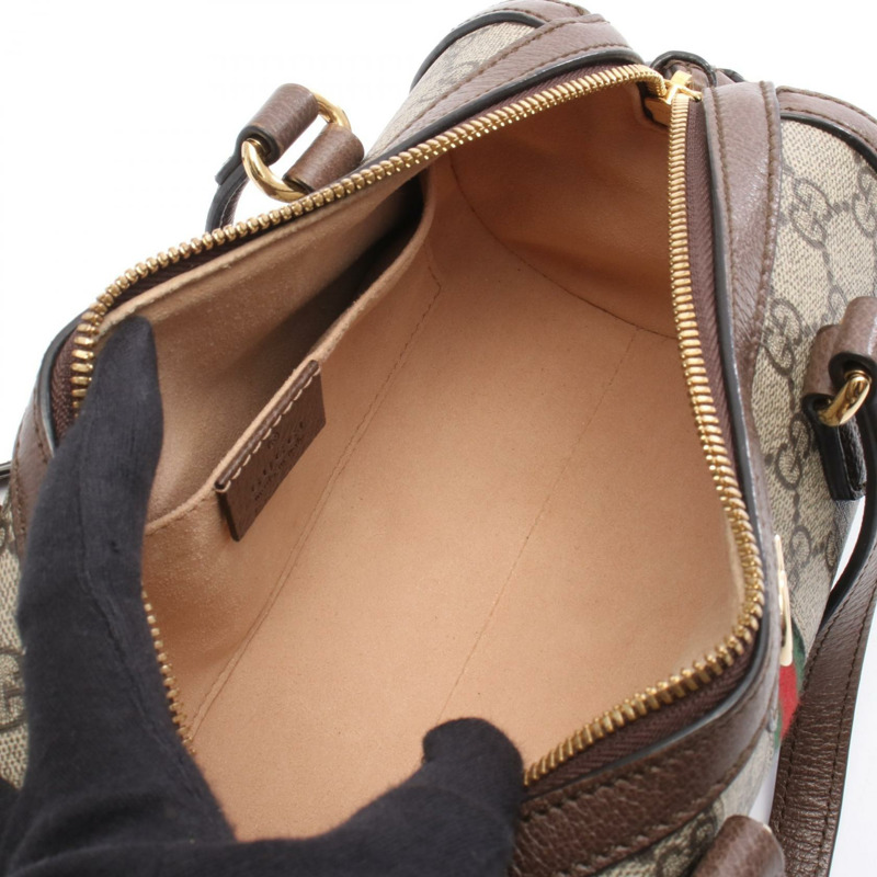 GUCCI Ophidia 單肩斜背包 602577 帆布皮革 米棕色 二手-2