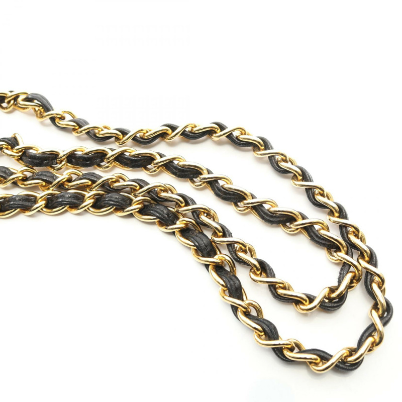 香奈兒 (CHANEL) 絎縫鏈條單肩包,羊皮材質,黑色,二手,女士款,金色五金-12