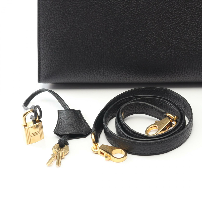 愛馬仕 Kelly 32 肩背包,Epsom 皮革,黑色,二手,女士,D GHW-5