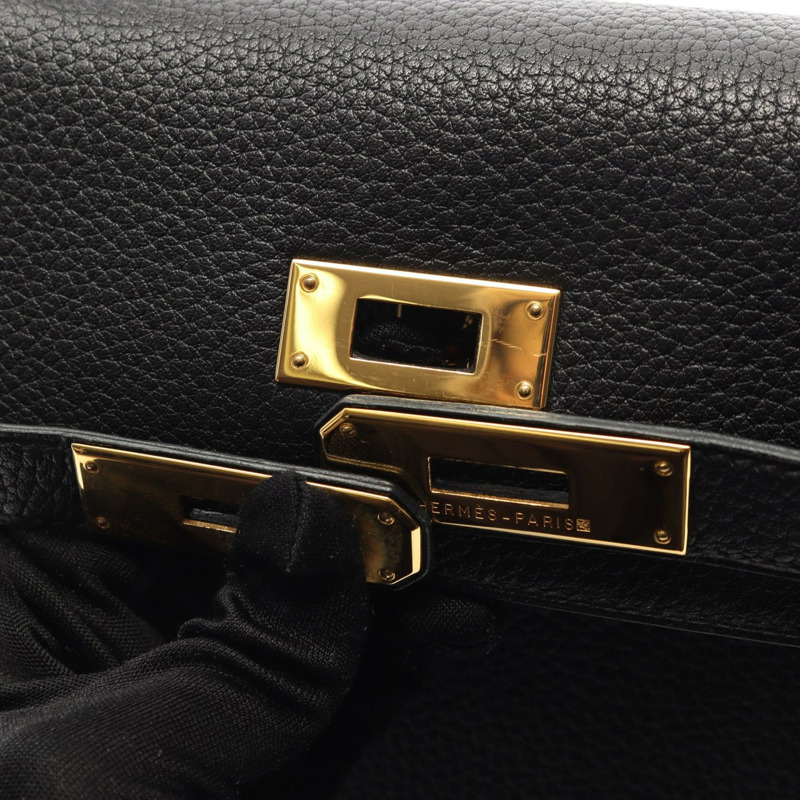 愛馬仕 Kelly 32 肩背包,Epsom 皮革,黑色,二手,女士,D GHW-11
