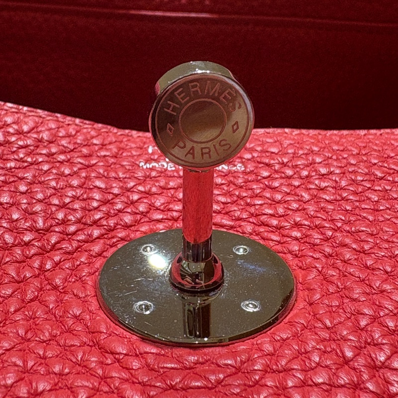【低調奢華＋珊瑚紅】Hermès Lindy 30 珊瑚紅｜Togo皮革 × 銀扣｜框R 2014年 優雅珍藏-7