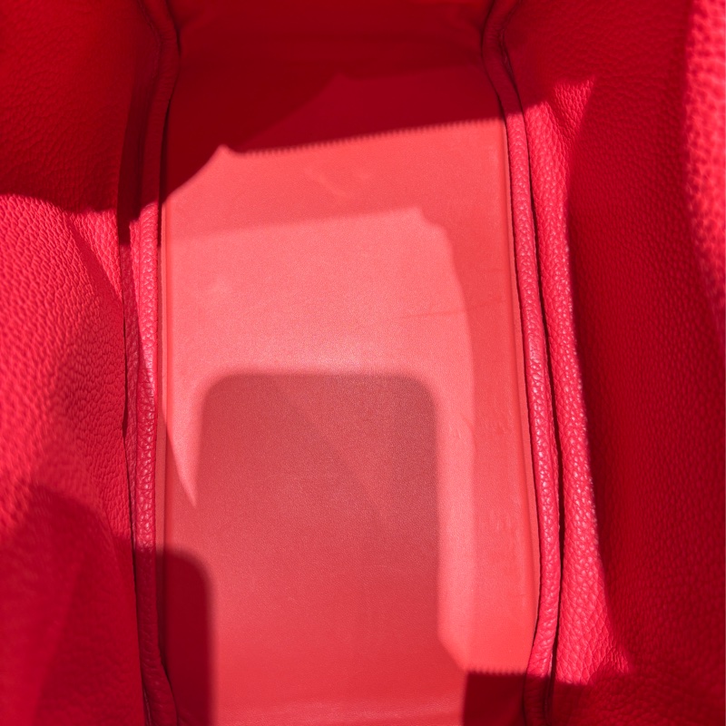 【低調奢華＋珊瑚紅】Hermès Lindy 30 珊瑚紅｜Togo皮革 × 銀扣｜框R 2014年 優雅珍藏-10