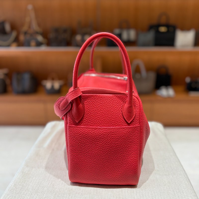 【低調奢華＋珊瑚紅】Hermès Lindy 30 珊瑚紅｜Togo皮革 × 銀扣｜框R 2014年 優雅珍藏-2