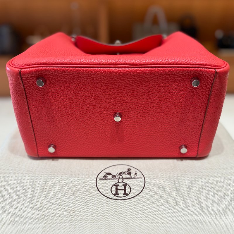 【低調奢華＋珊瑚紅】Hermès Lindy 30 珊瑚紅｜Togo皮革 × 銀扣｜框R 2014年 優雅珍藏-11
