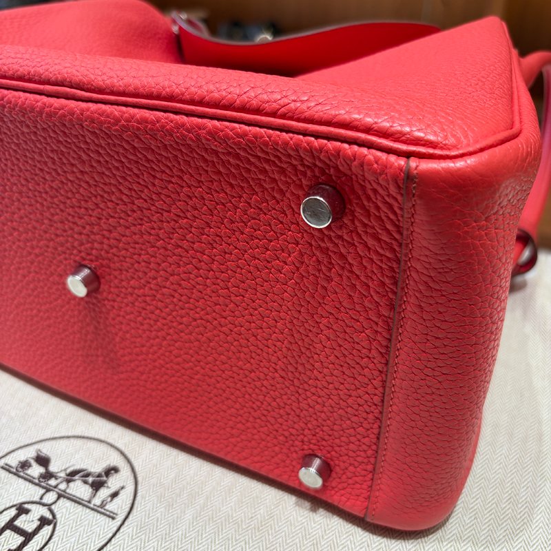 【低調奢華＋珊瑚紅】Hermès Lindy 30 珊瑚紅｜Togo皮革 × 銀扣｜框R 2014年 優雅珍藏-12