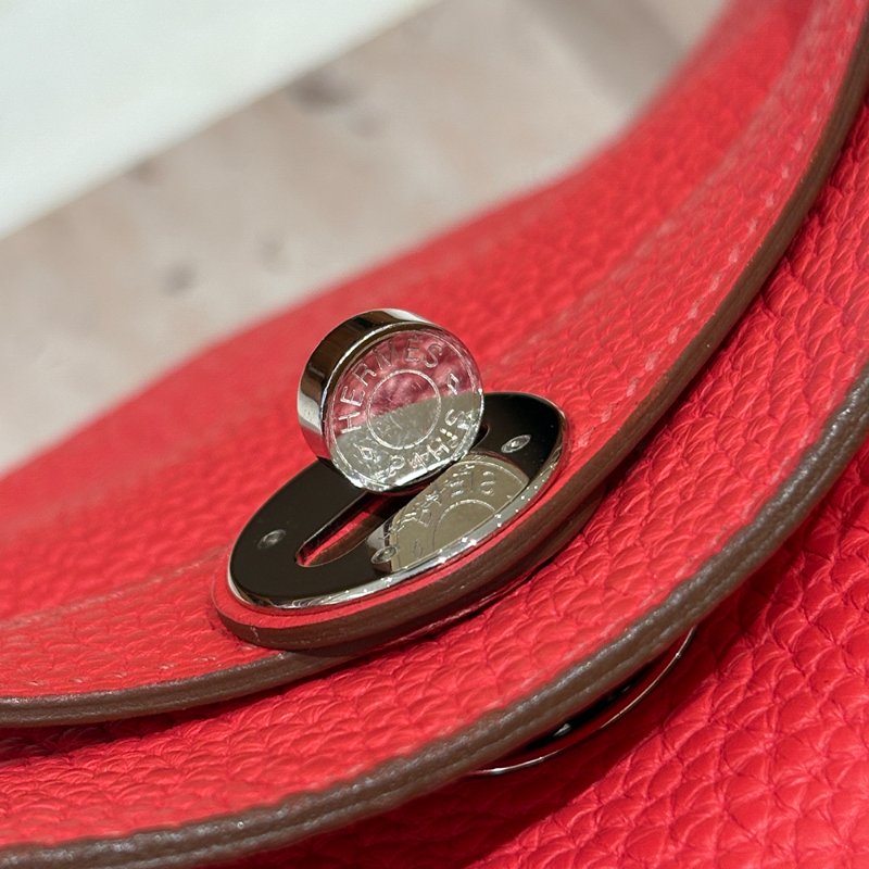 【低調奢華＋珊瑚紅】Hermès Lindy 30 珊瑚紅｜Togo皮革 × 銀扣｜框R 2014年 優雅珍藏-14