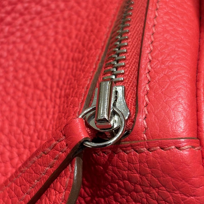 【低調奢華＋珊瑚紅】Hermès Lindy 30 珊瑚紅｜Togo皮革 × 銀扣｜框R 2014年 優雅珍藏-17