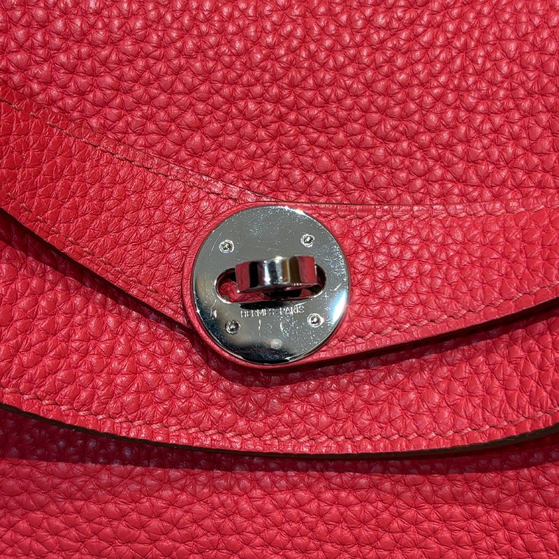 【低調奢華＋珊瑚紅】Hermès Lindy 30 珊瑚紅｜Togo皮革 × 銀扣｜框R 2014年 優雅珍藏-18