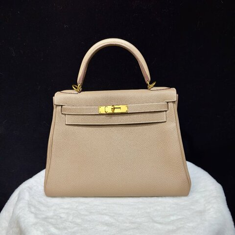 HERMES Kelly 28 大象灰金扣