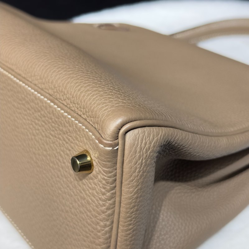 HERMES Kelly 28 大象灰金扣-9
