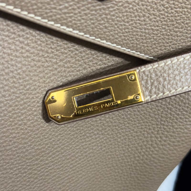 HERMES Kelly 28 大象灰金扣-14