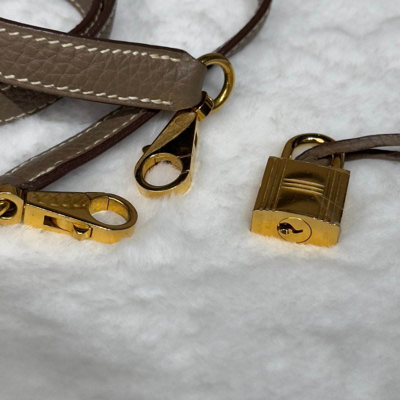 HERMES Kelly 28 大象灰金扣-16